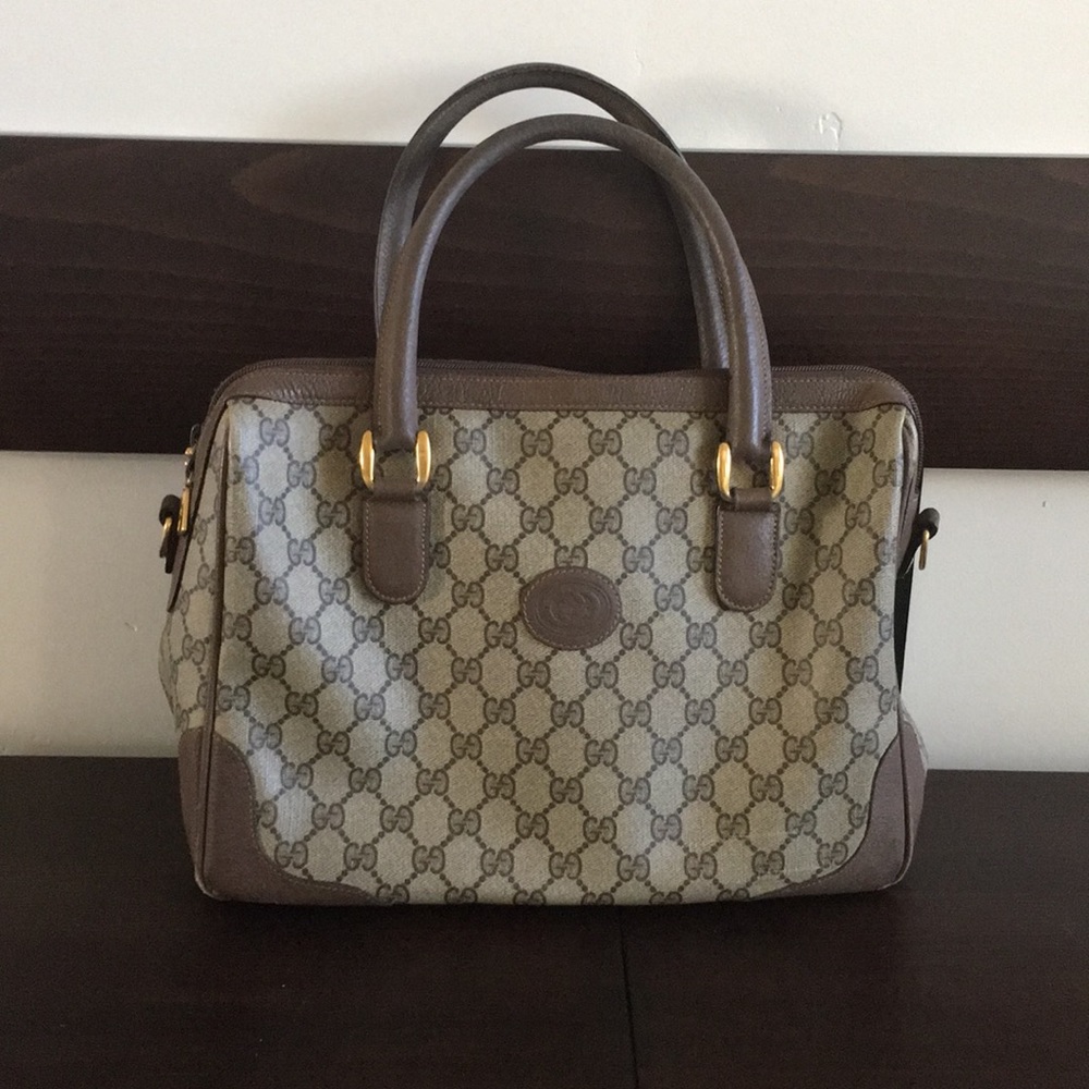 Authentic Gucci signature monogram satchel